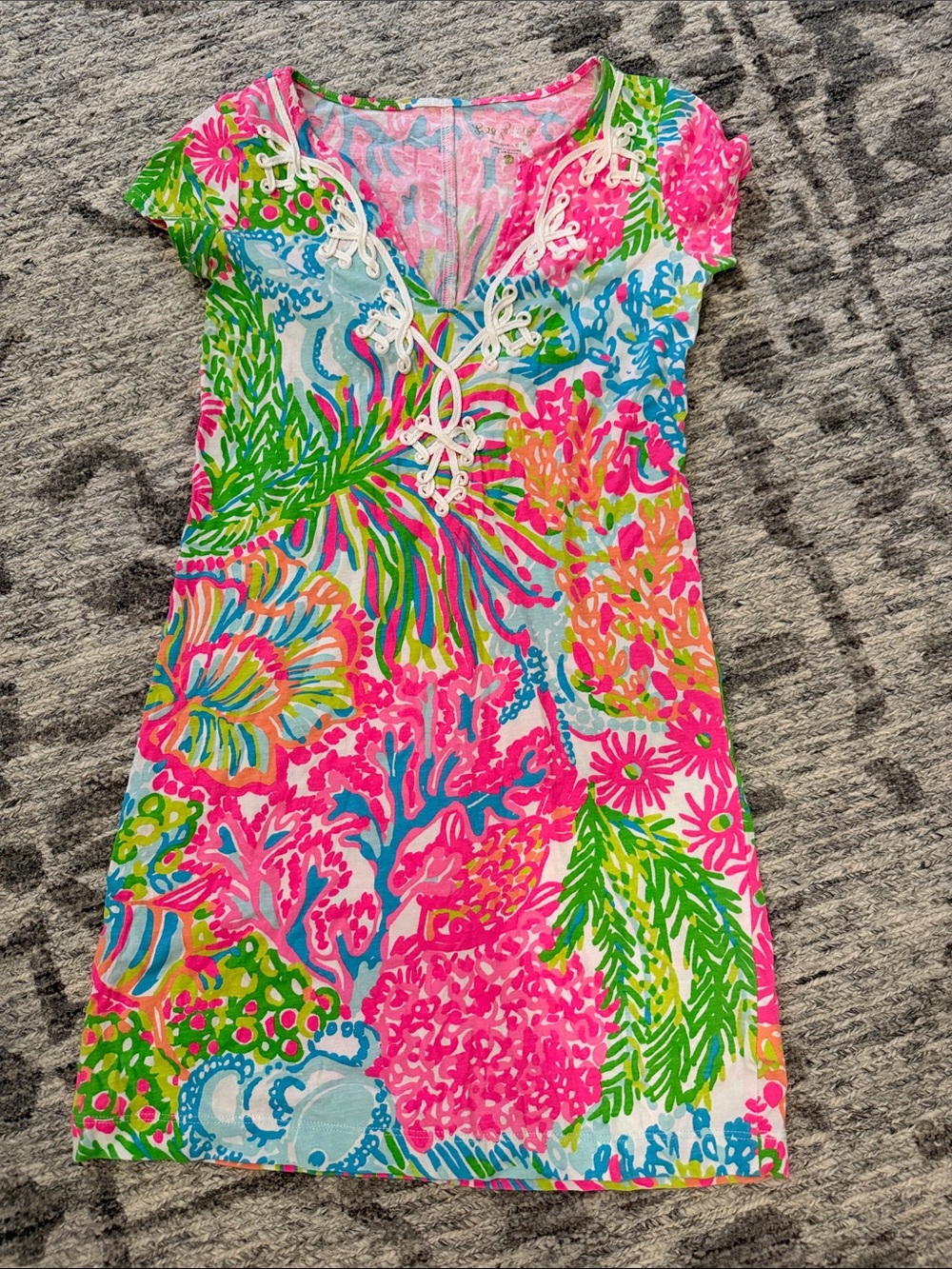 Lilly Pulitzer Pink Multi Floral Lace-Up One-Piece